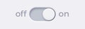 On and Off toggle switch buttons. Material design switch button.